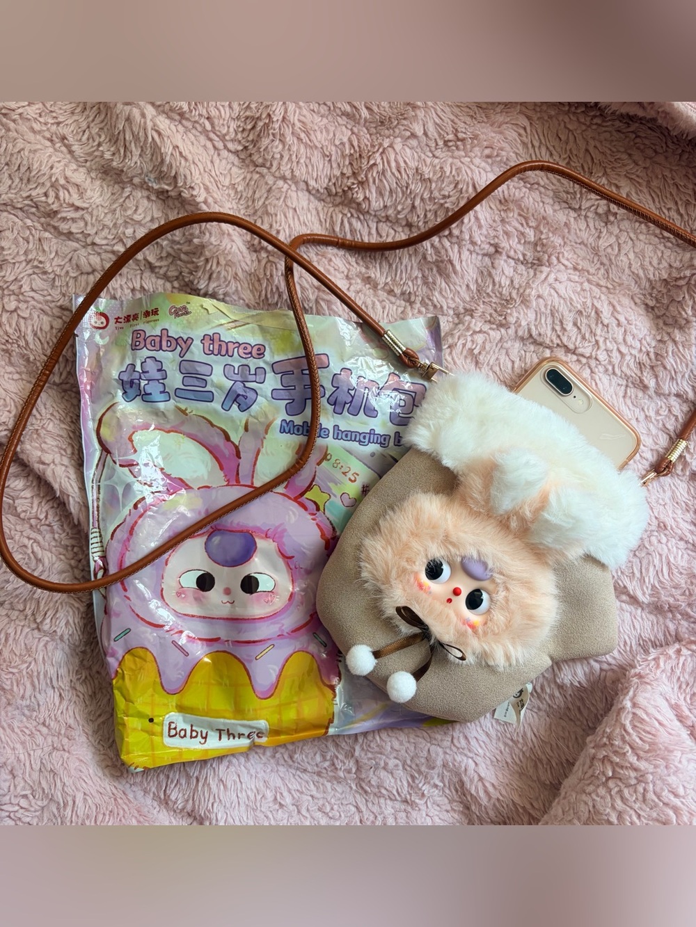 Baby Three Plush Mobile Hanging Bag | Bunny Rabbit | New w. Packaging
